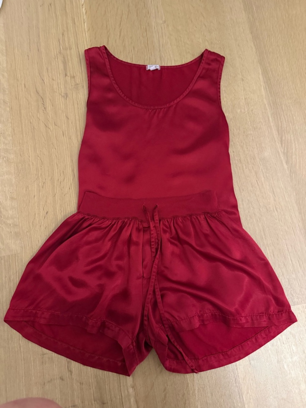 PJ harlow red satin pajama set
